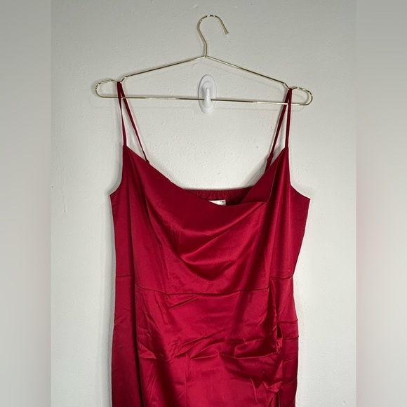 Unbranded Red Satin Cowl Neck Slip Dress - Size 2X - Picture 4 of 9